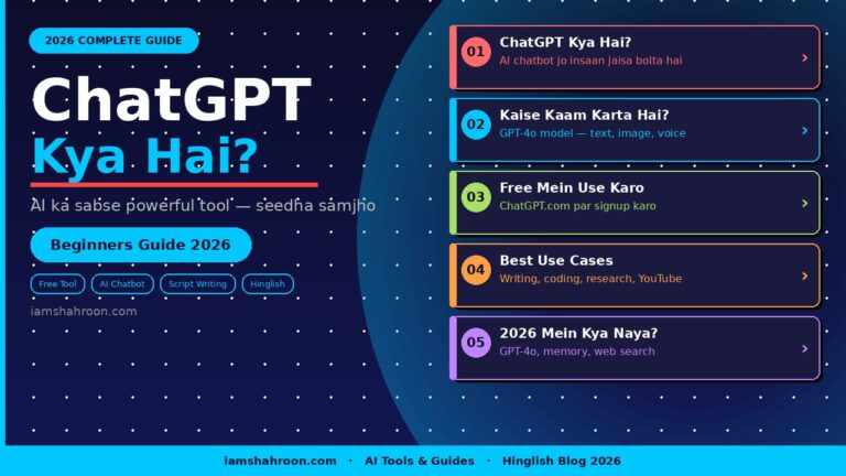 ChatGPT Kya Hai 2026 Complete Guide — iamshahroon.com