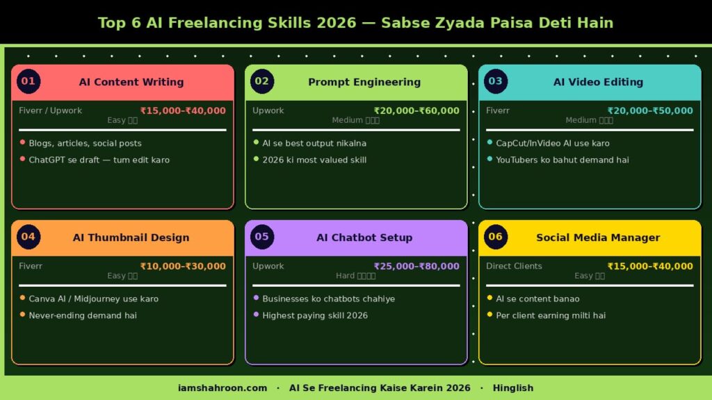 Top 6 AI Freelancing Skills 2026 — Best Earning Skills