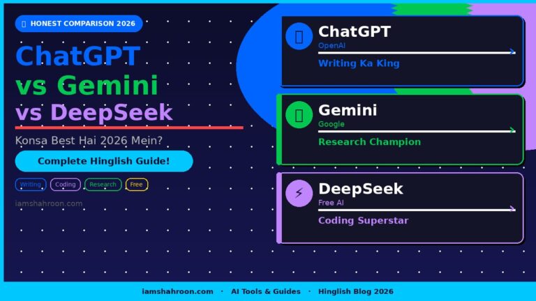 ChatGPT vs Gemini vs DeepSeek 2026 — Konsa Best Hai Honest Comparison