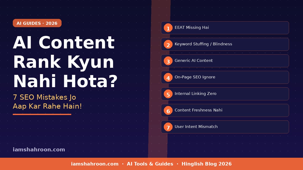 AI content rank kyun nahi hota 7 SEO mistakes jo aap kar rahe hain 2026 iamshahroon.com