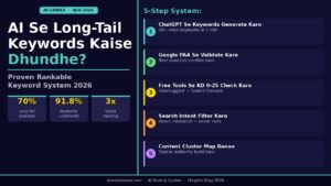 AI se long-tail keywords kaise dhundhe proven rankable keyword system 2026 iamshahroon.com