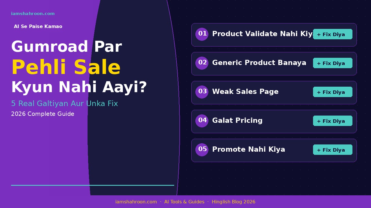 gumroad pehli sale 5 galtiyan 2026